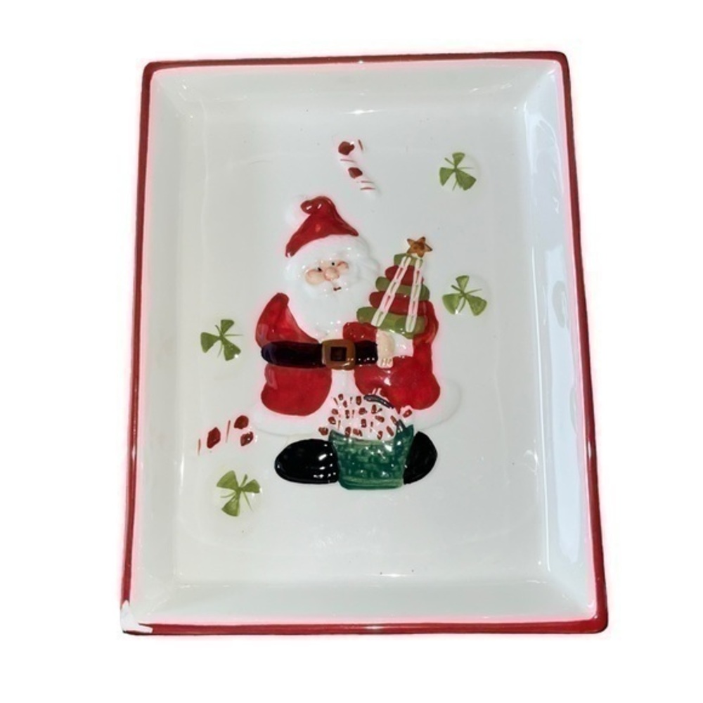 Vintage Glazed Ceramic Christmas Holiday
Candy Dish